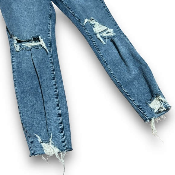 Good American Jeans Women's Indigo Distressed Stretch Jeans Size 27 x 25 - Picture 6 of 7